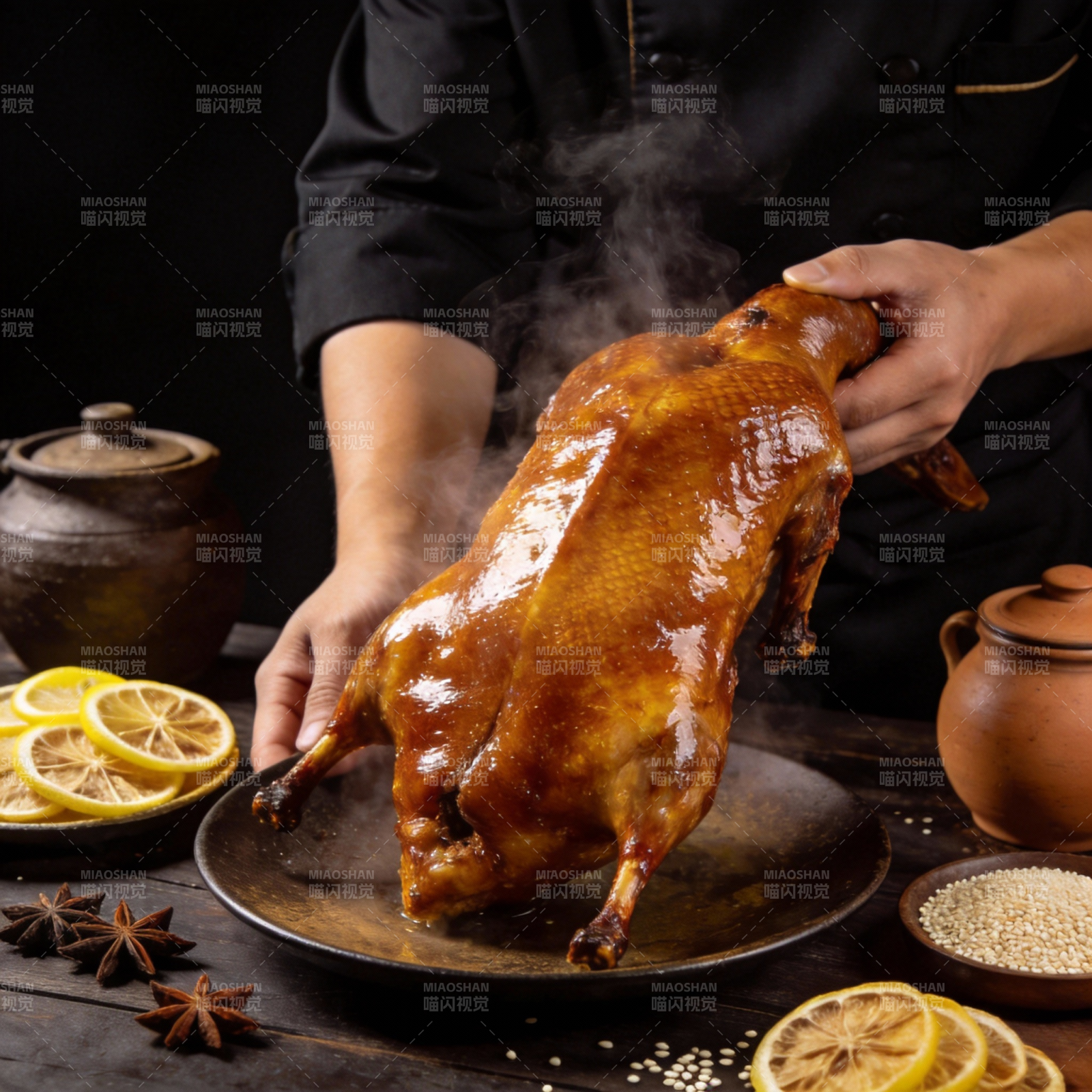 烤鸭飘香 美味呈现图片