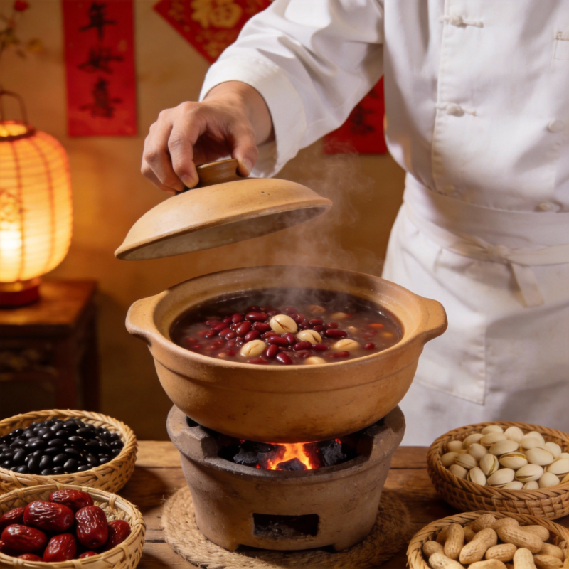 热气腾腾的砂锅宴图片