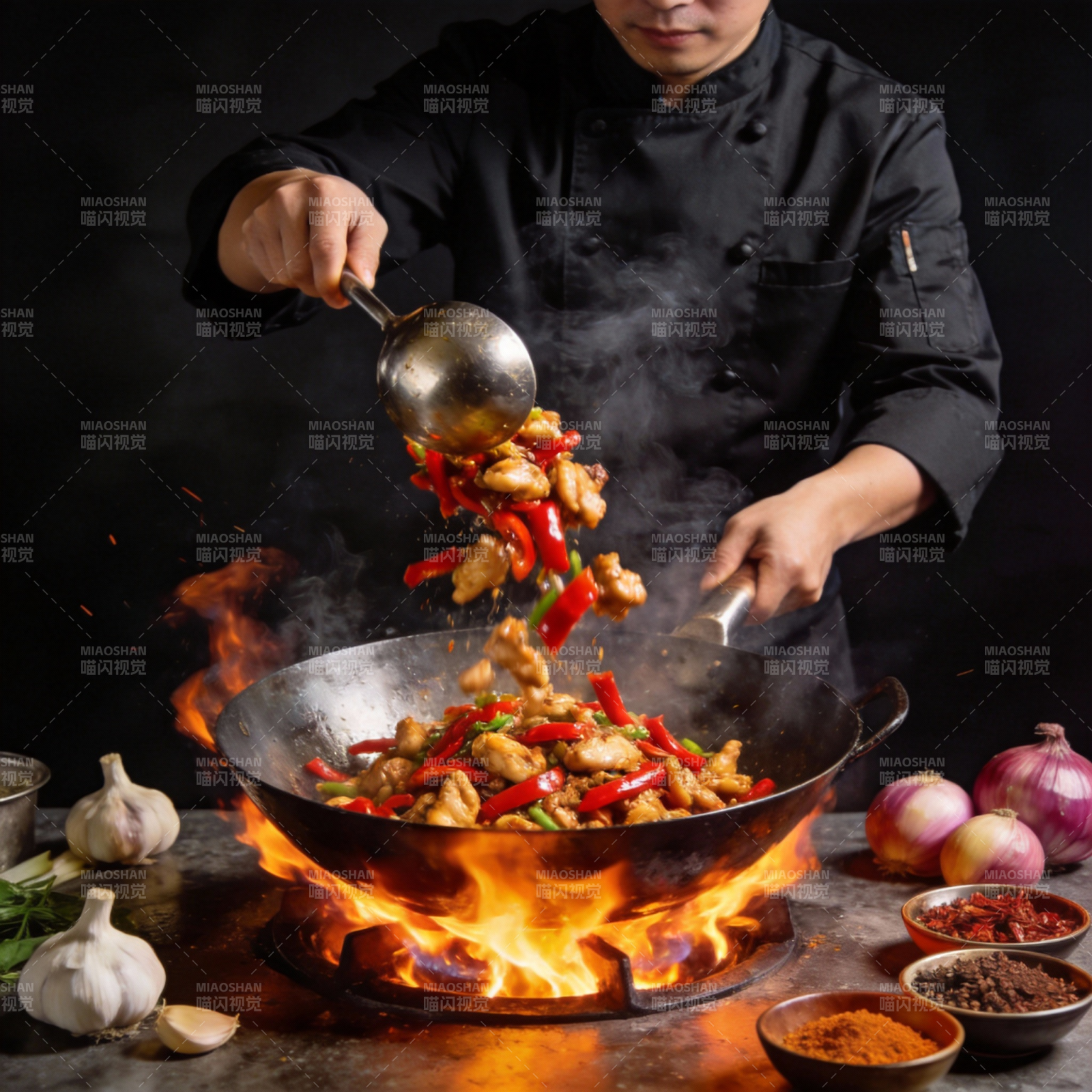 火焰炒鸡 香辣四溢图片