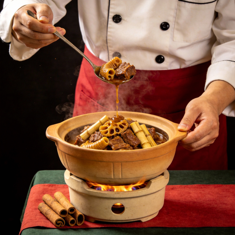 热气腾腾的炖菜图片