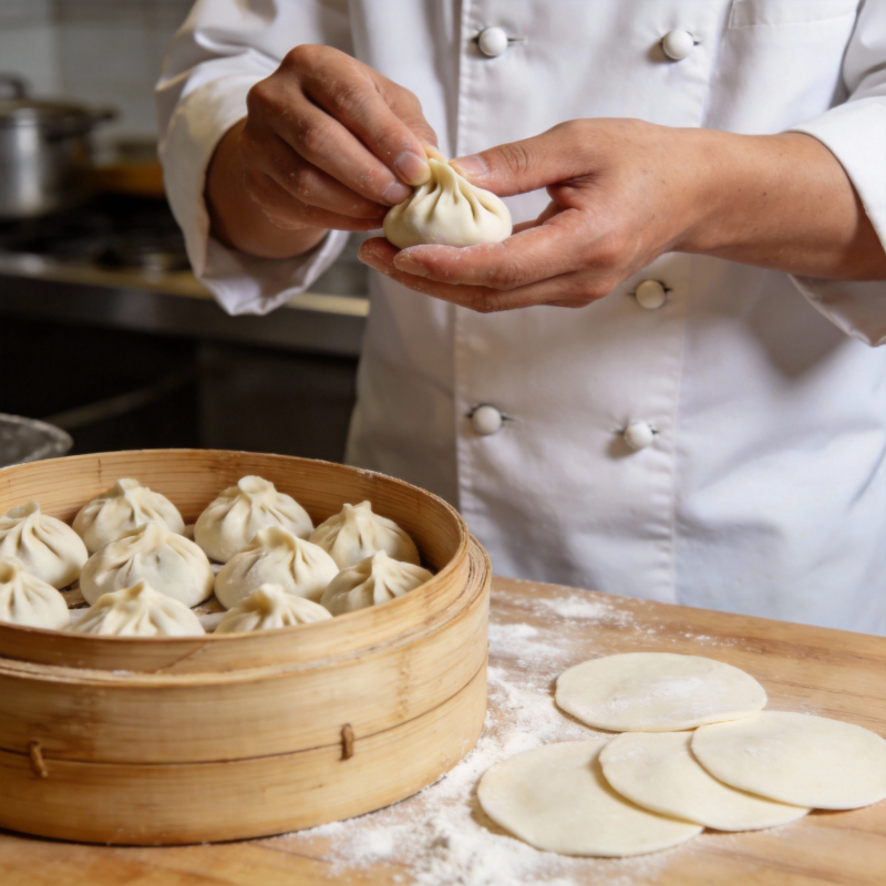 包饺子的瞬间图片