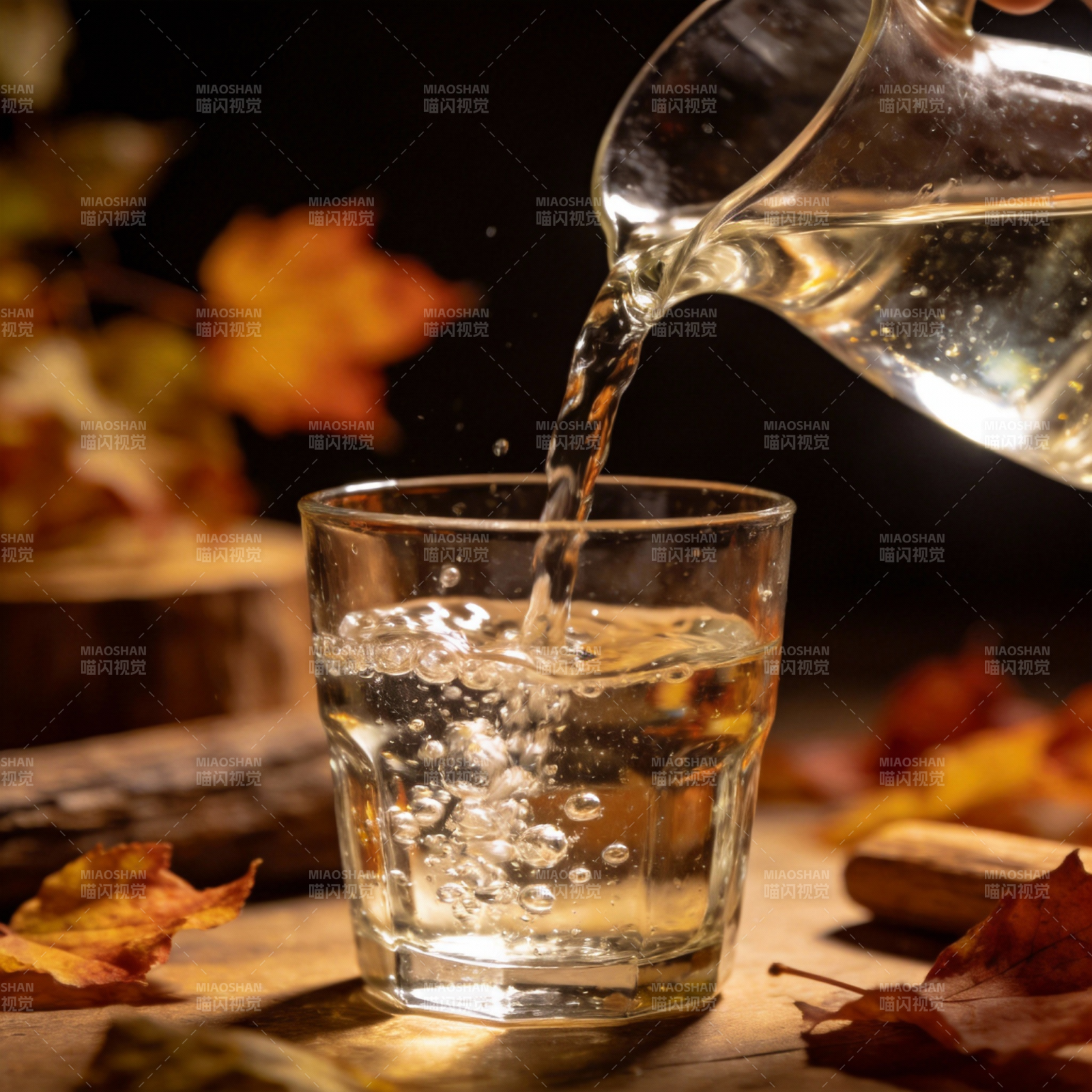 秋日饮水图图片