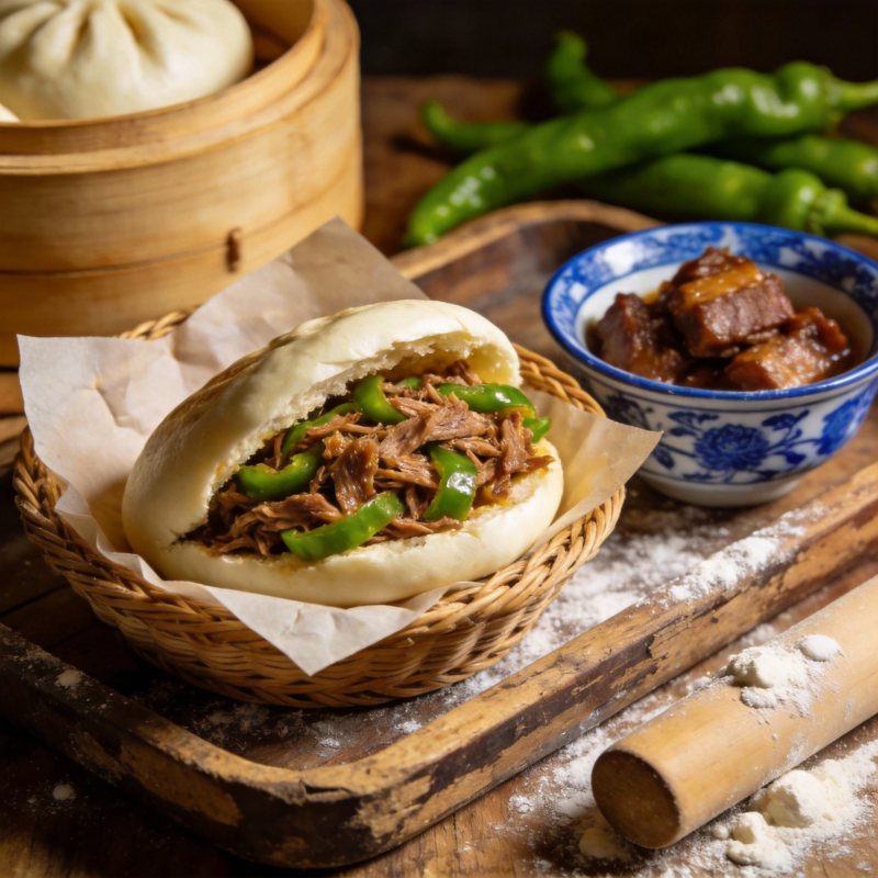 肉夹馍配青椒图片