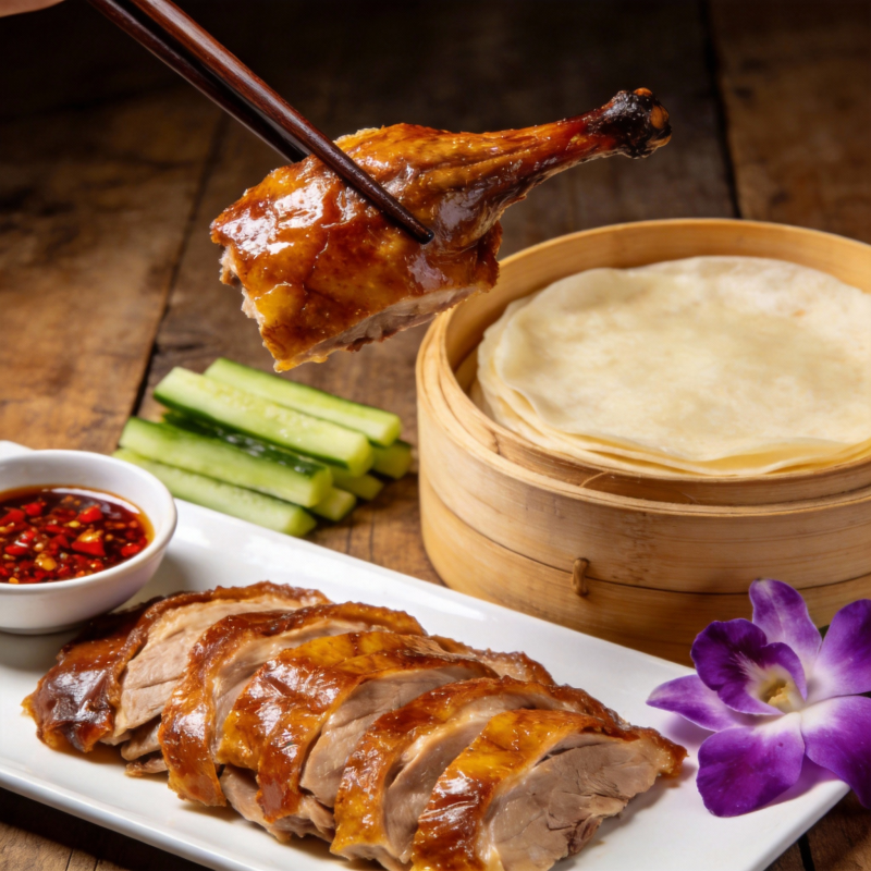 烤鸭配薄饼图片