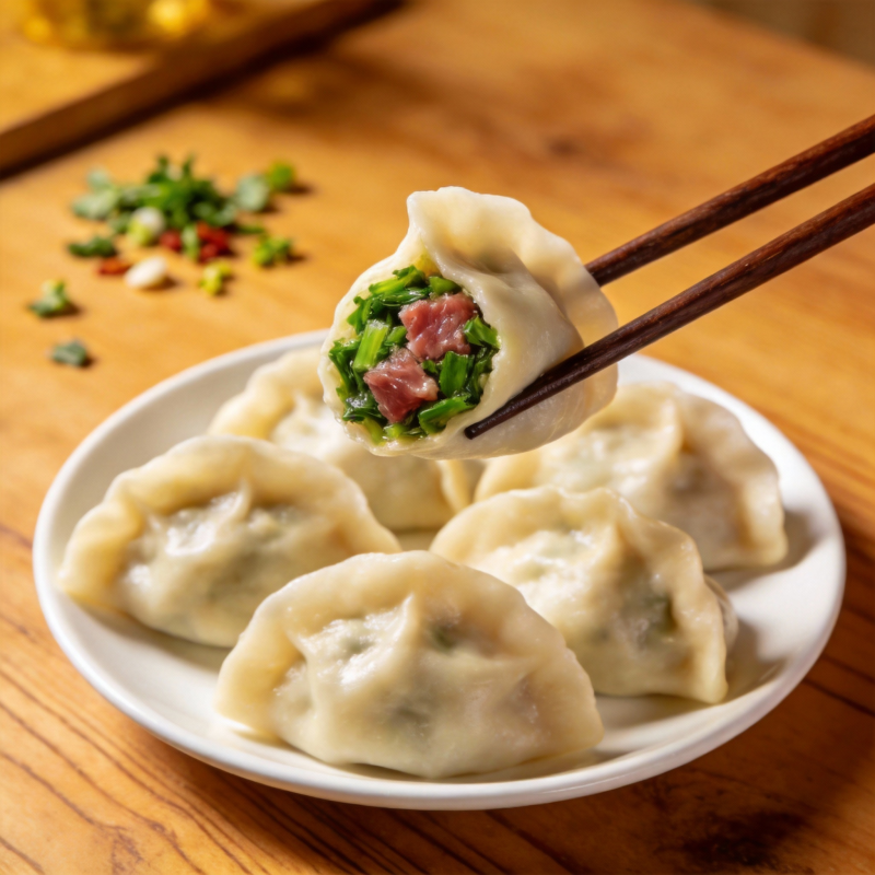 鲜美韭菜猪肉饺图片