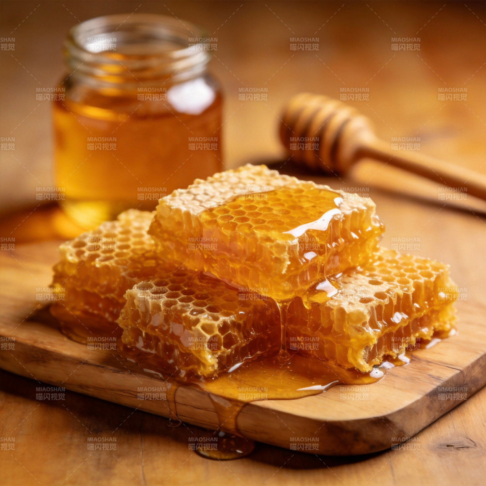 蜂蜜蜂巢特写图片