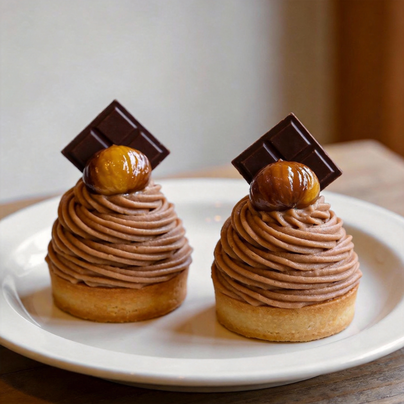 巧克力栗子塔图片