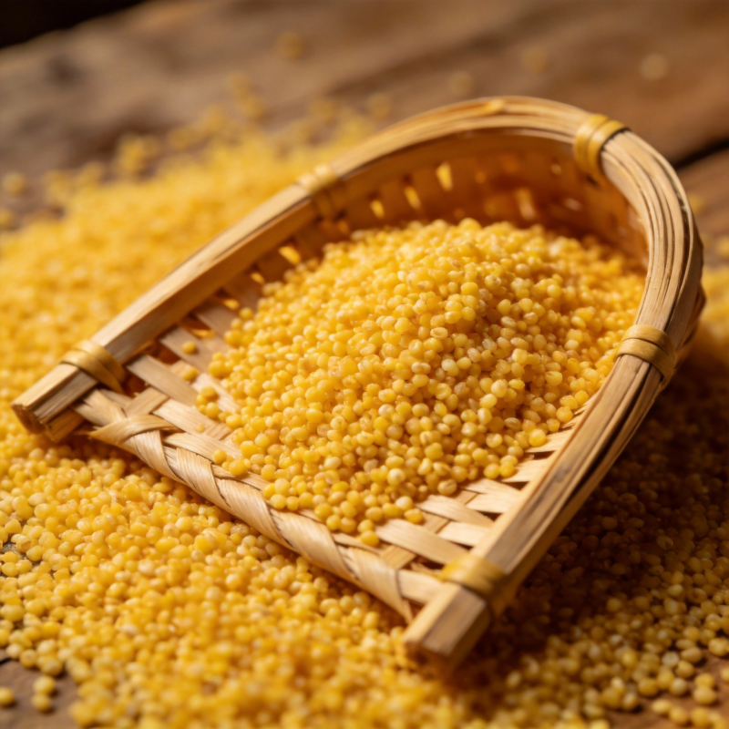 金黄小米满篮香图片