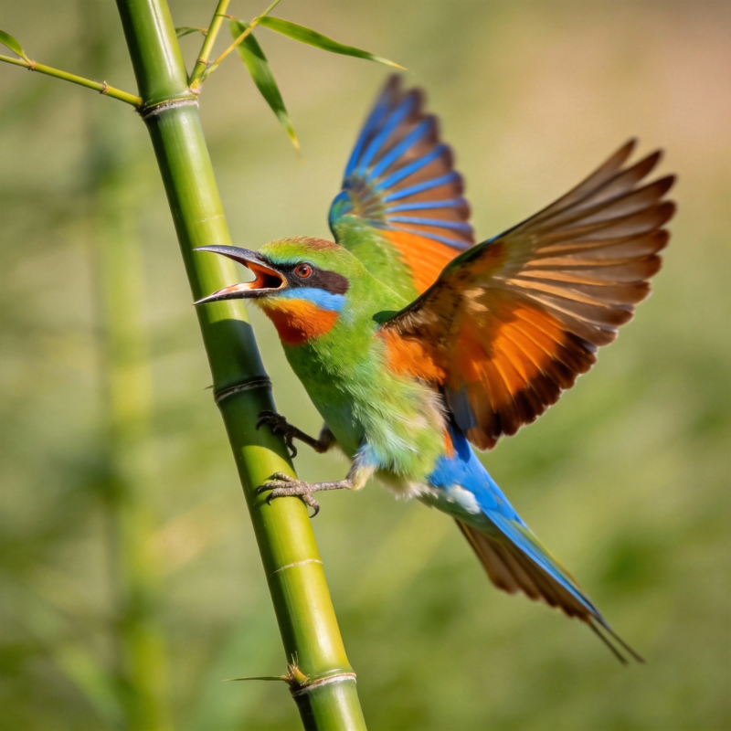 彩鸟栖竹枝图片