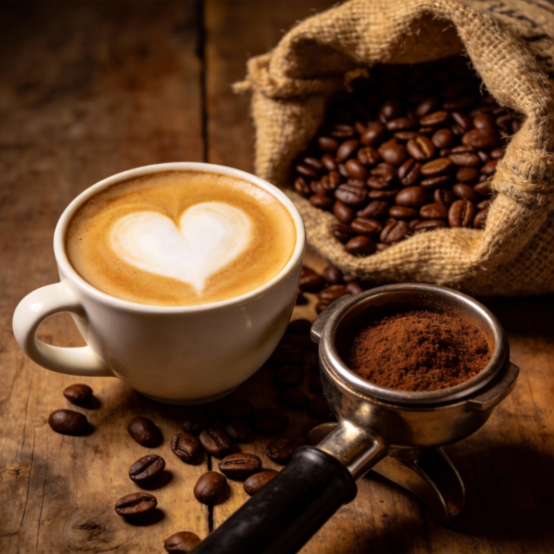 咖啡心形拉花图片