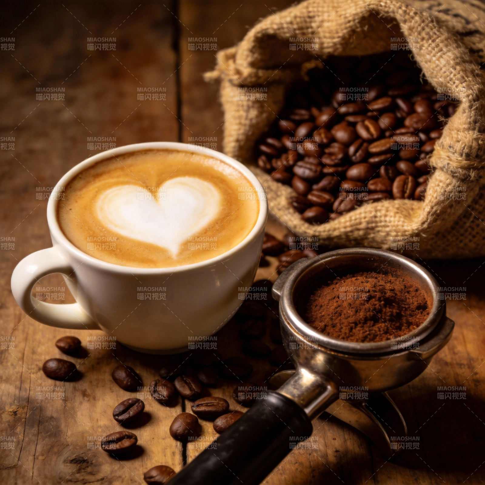 咖啡心形拉花图片