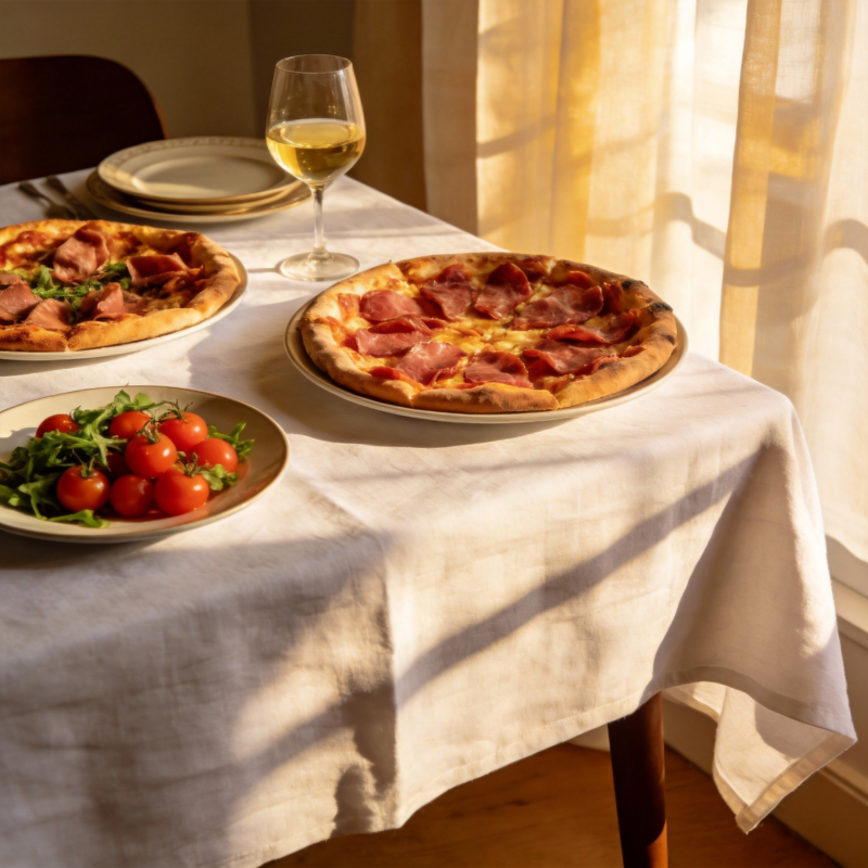 阳光下的美味披萨图片