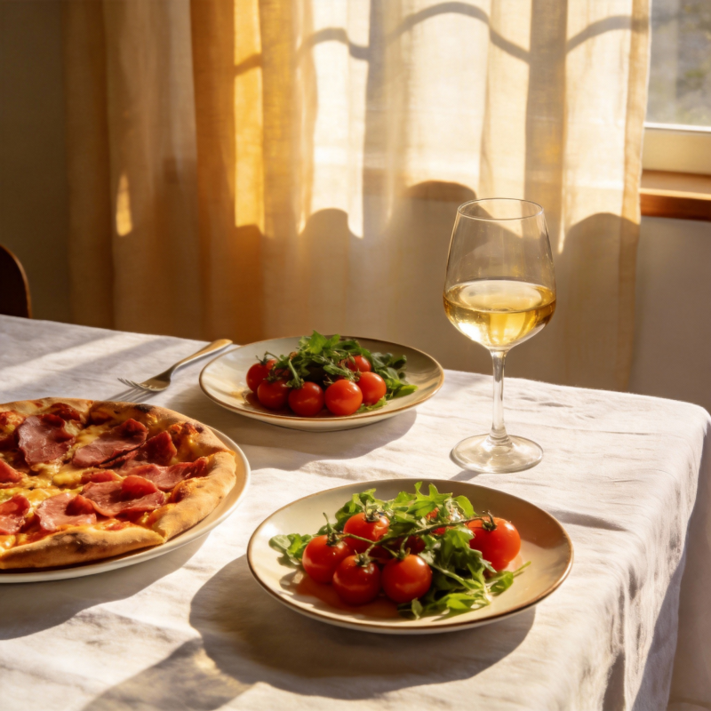 阳光下的美味餐点图片