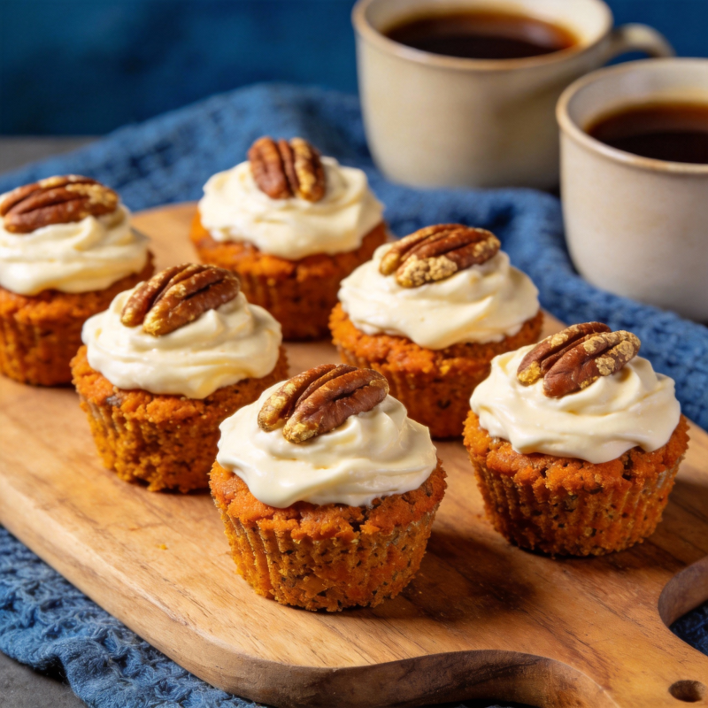 南瓜杯蛋糕配奶油图片