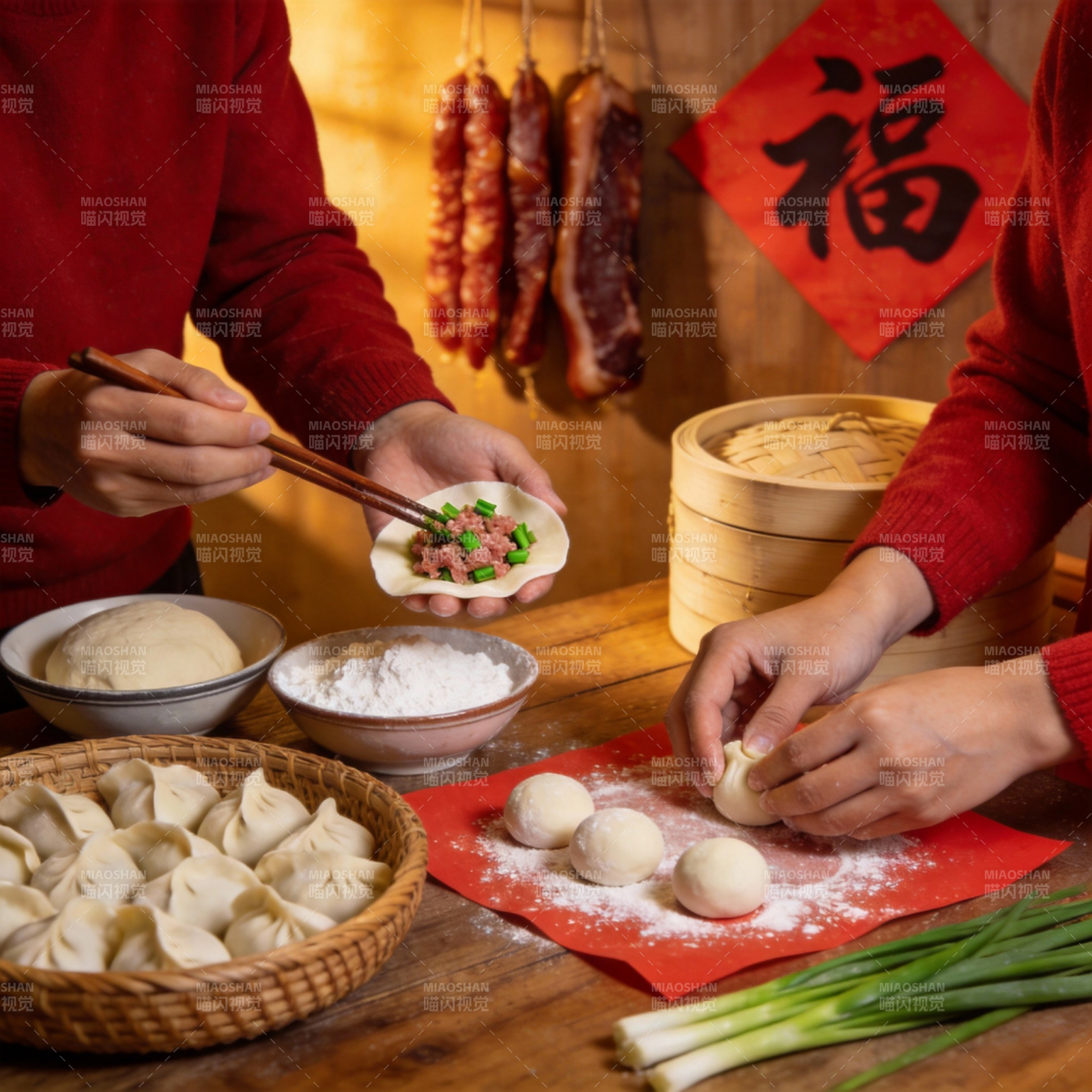 包饺子迎新春图片