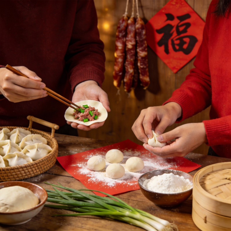 包饺子迎新春图片