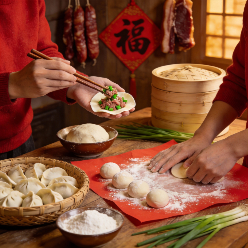 包饺子迎新春图片