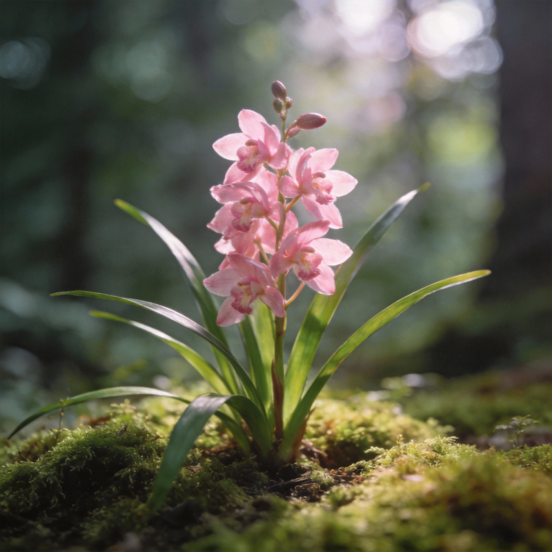 粉兰幽林绽放图片