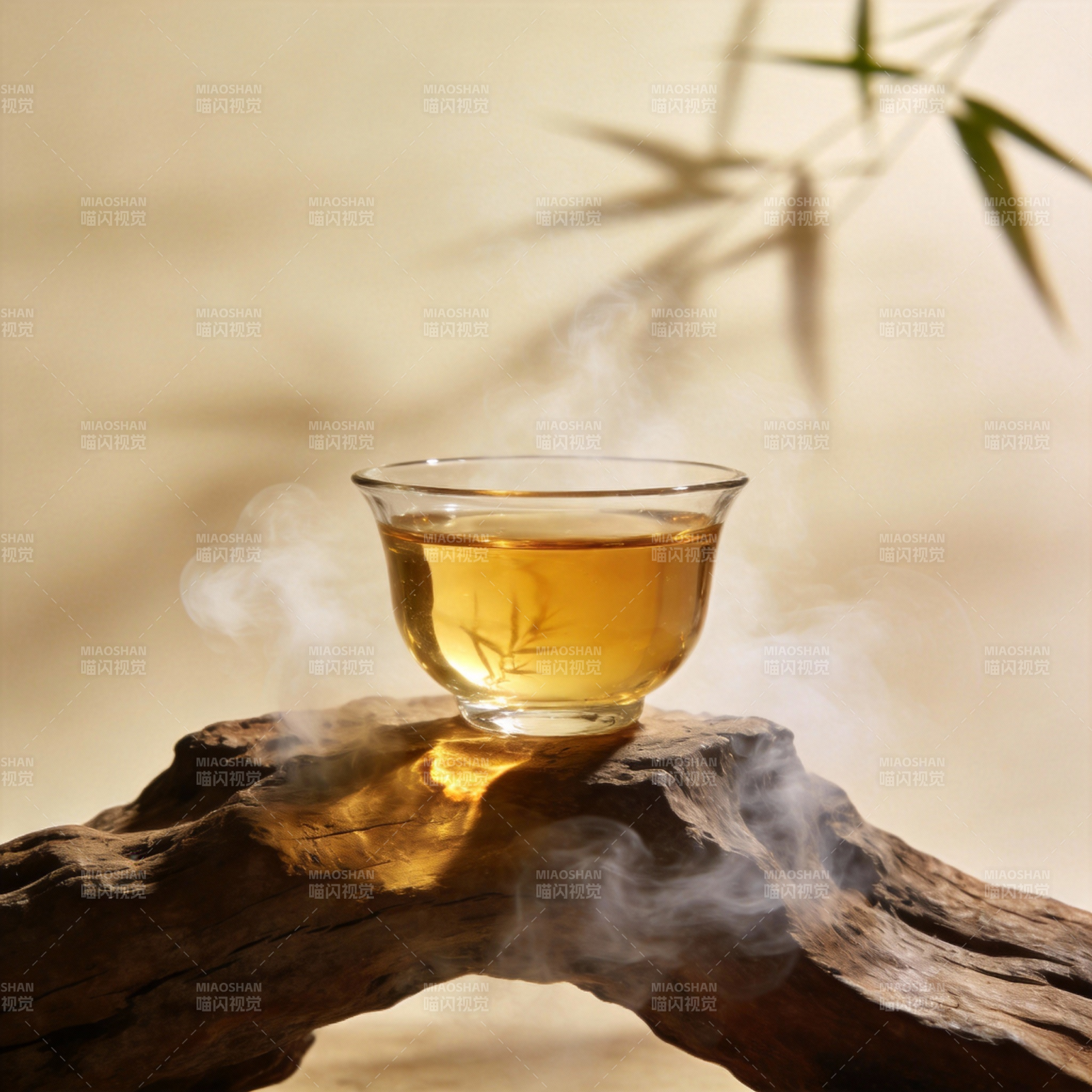 茶香袅袅 竹影相伴图片