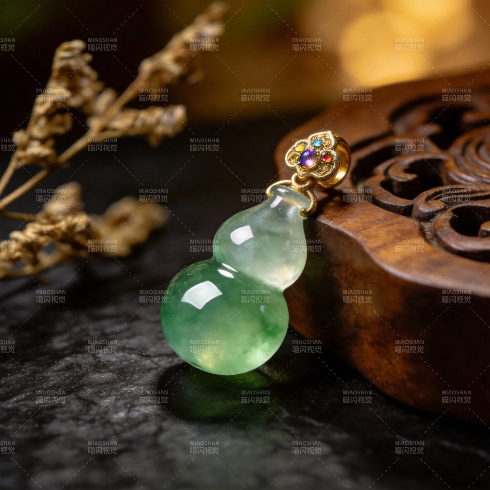 翡翠葫芦吊坠图片