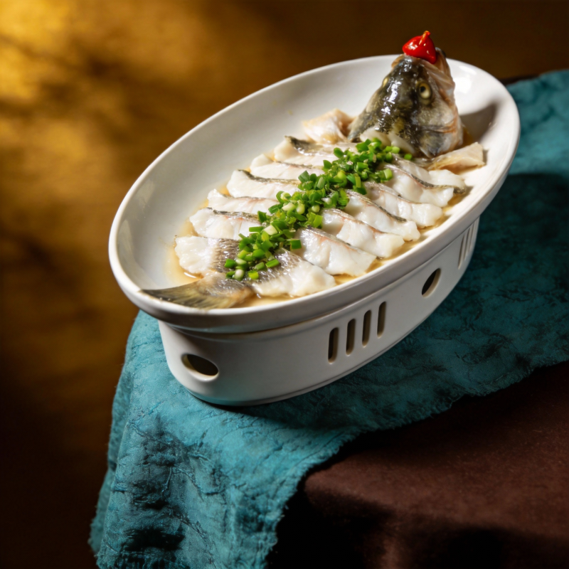 清蒸鱼配葱花图片