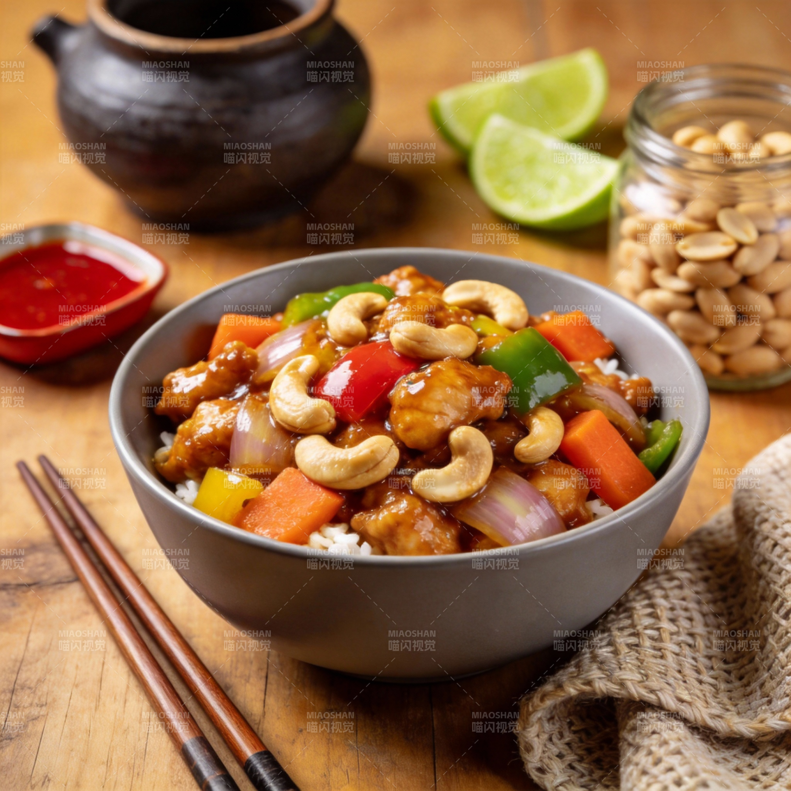 腰果鸡丁饭图片