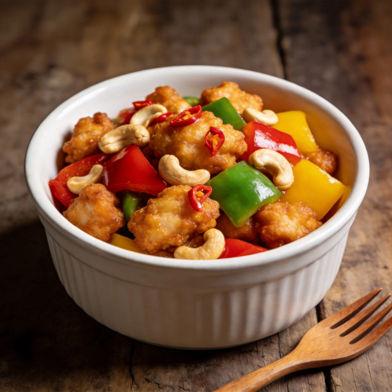 腰果鸡丁配彩椒图片