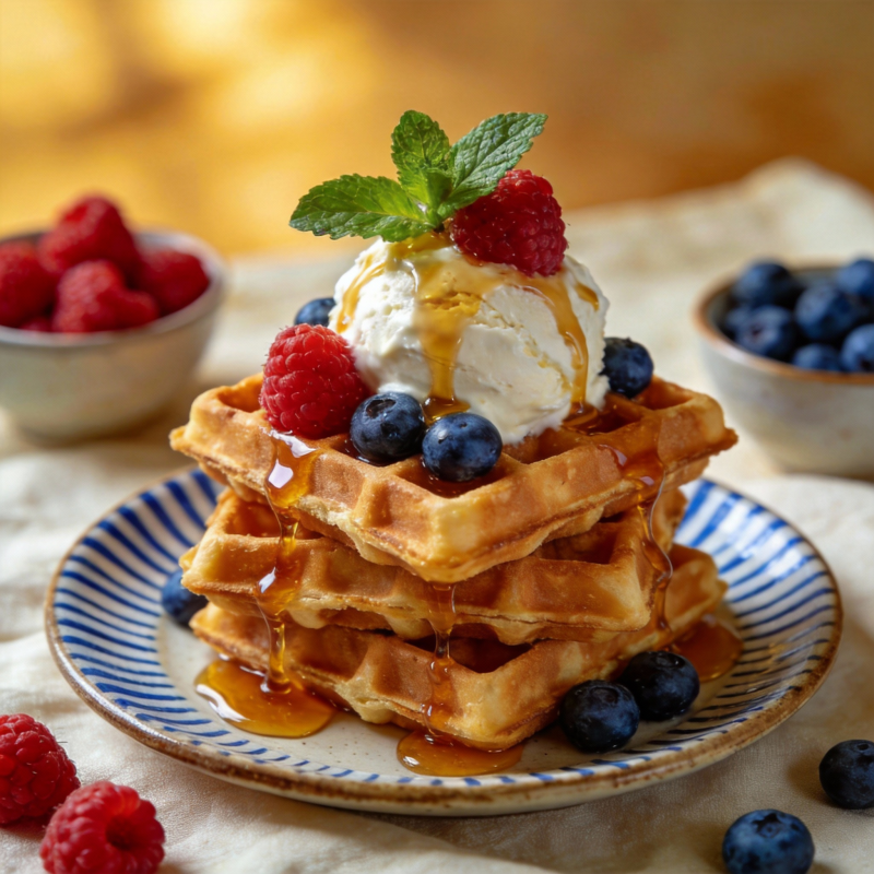 甜蜜华夫饼图片