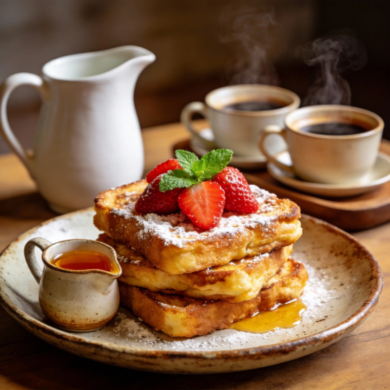 法式吐司配草莓图片