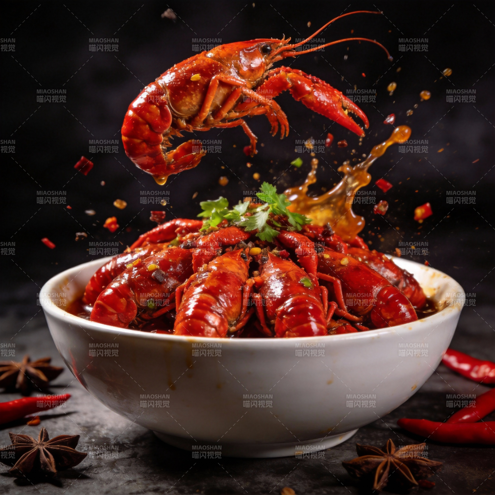 麻辣小龙虾飞溅图片