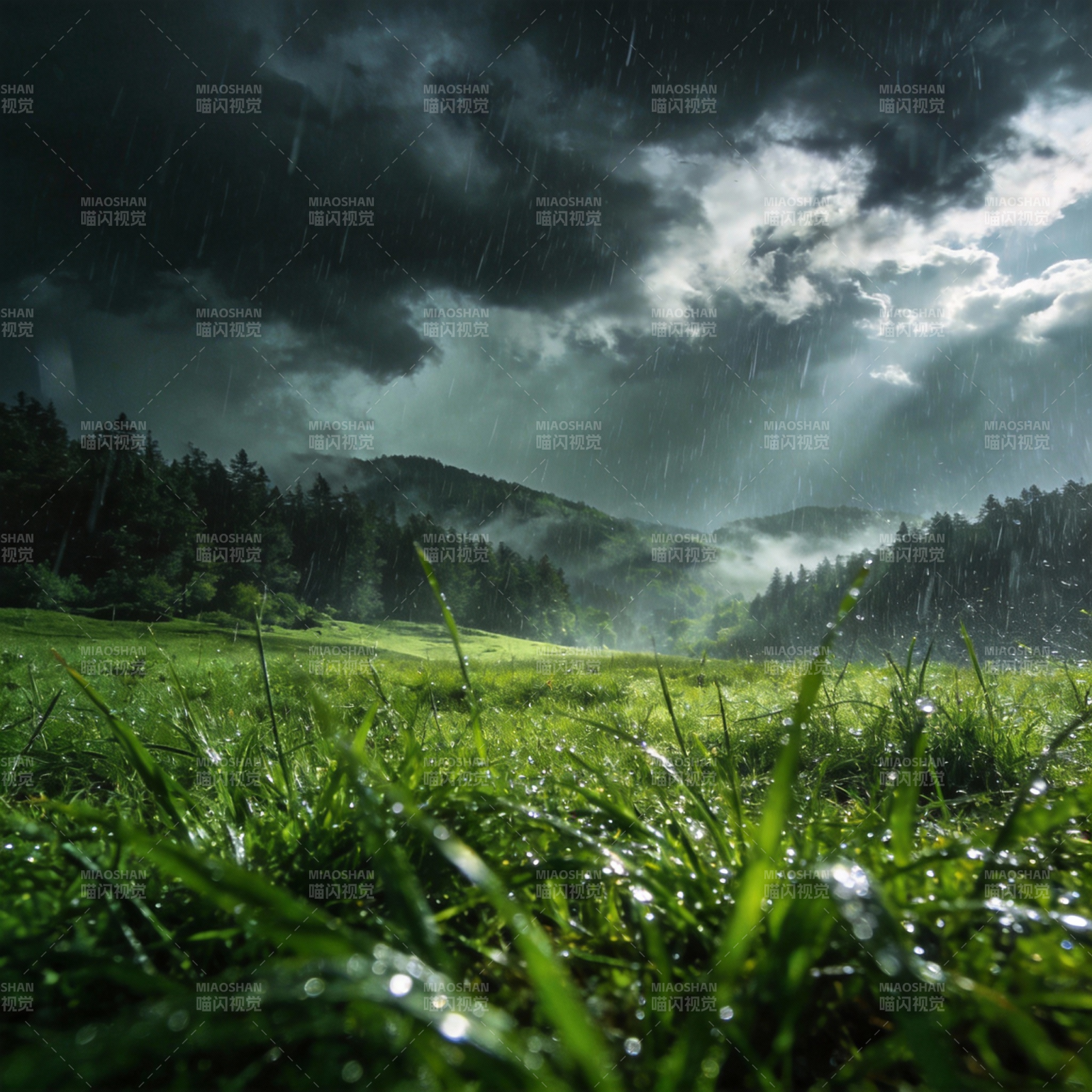 雨夜山野图片