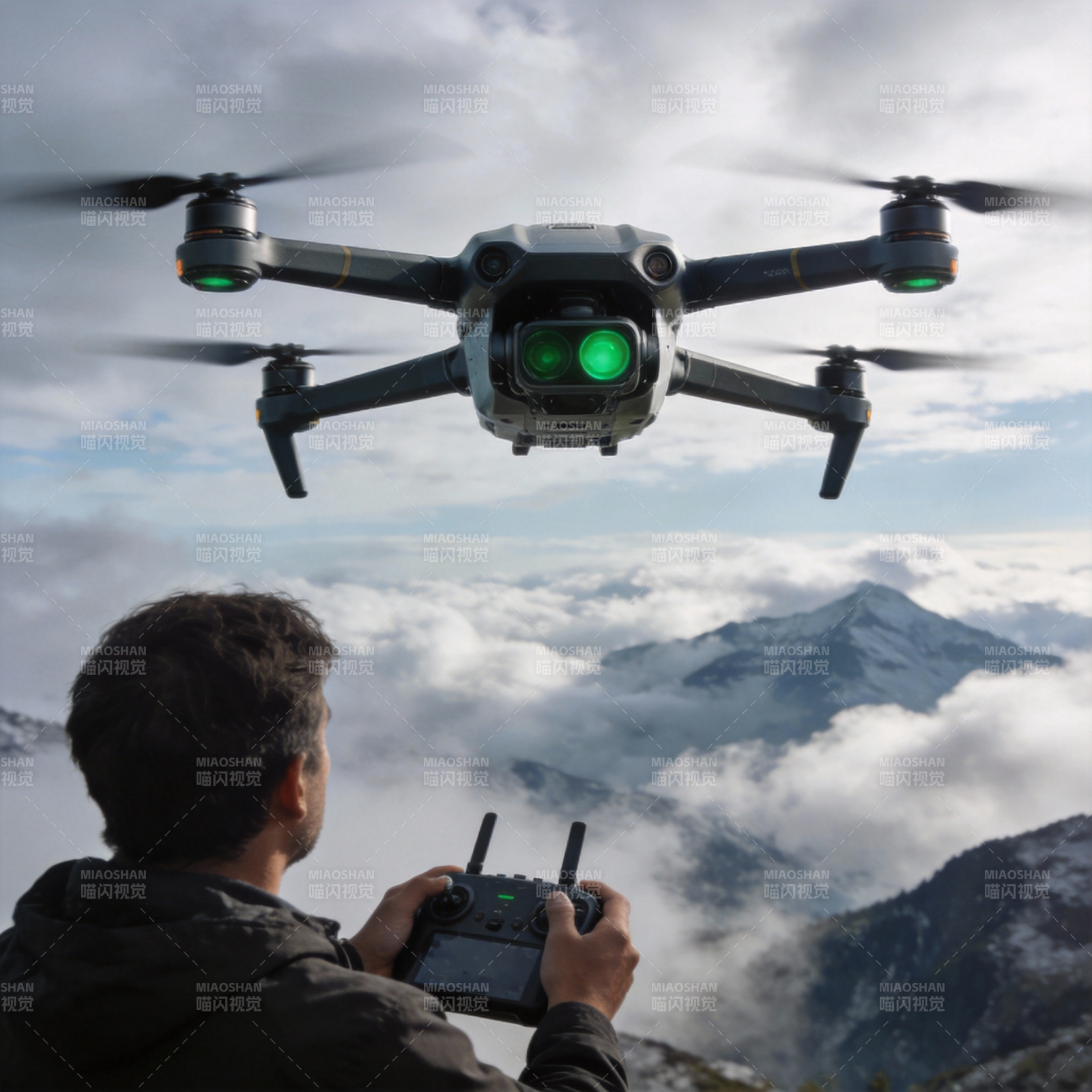 无人机翱翔云海图片