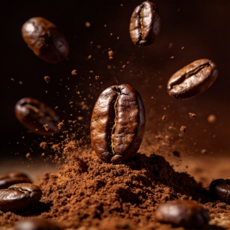 咖啡豆飞舞瞬间图片