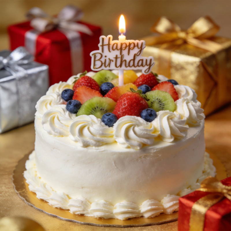 生日蛋糕 水果点缀图片