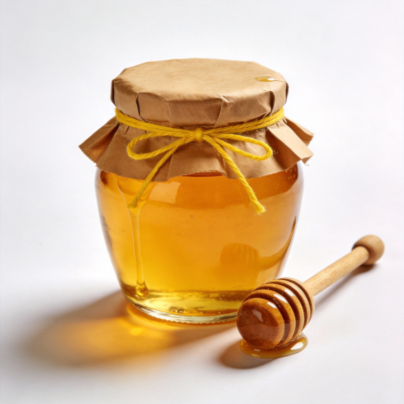 蜂蜜罐与木勺图片