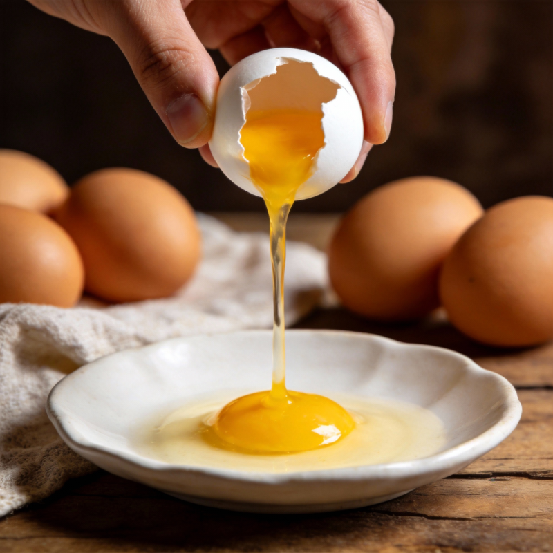 蛋黄缓缓滴落图片