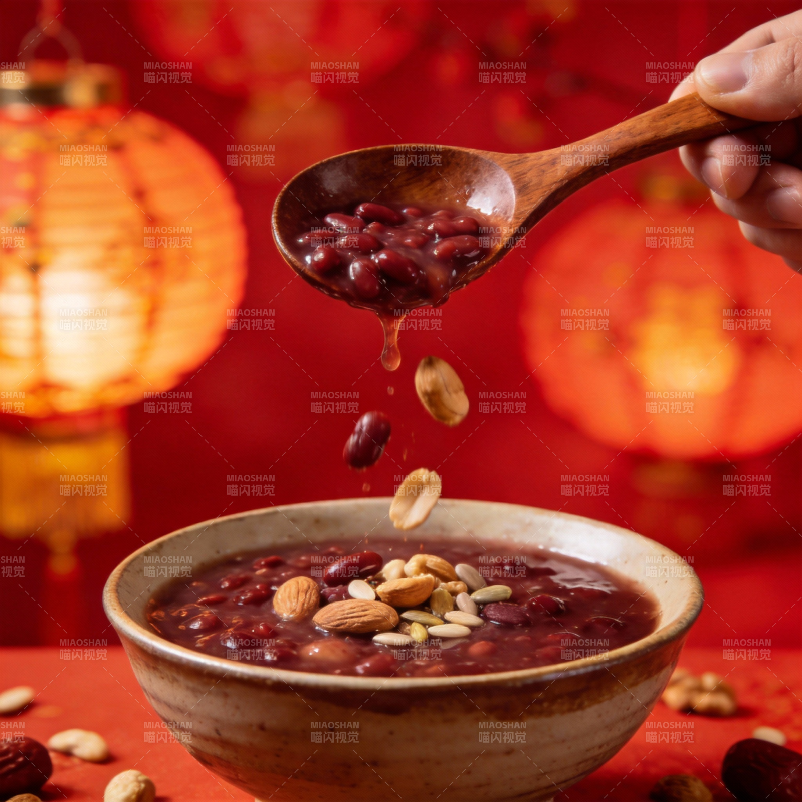 红豆汤配坚果图片