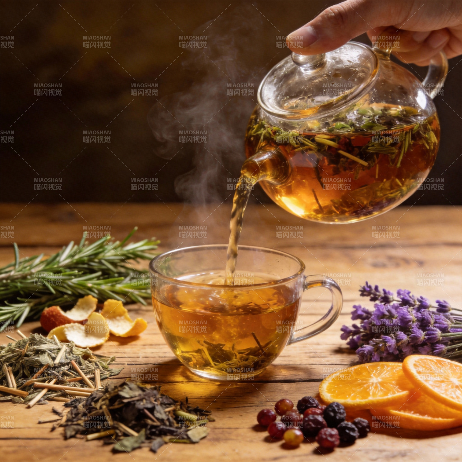 花果茶香四溢图片