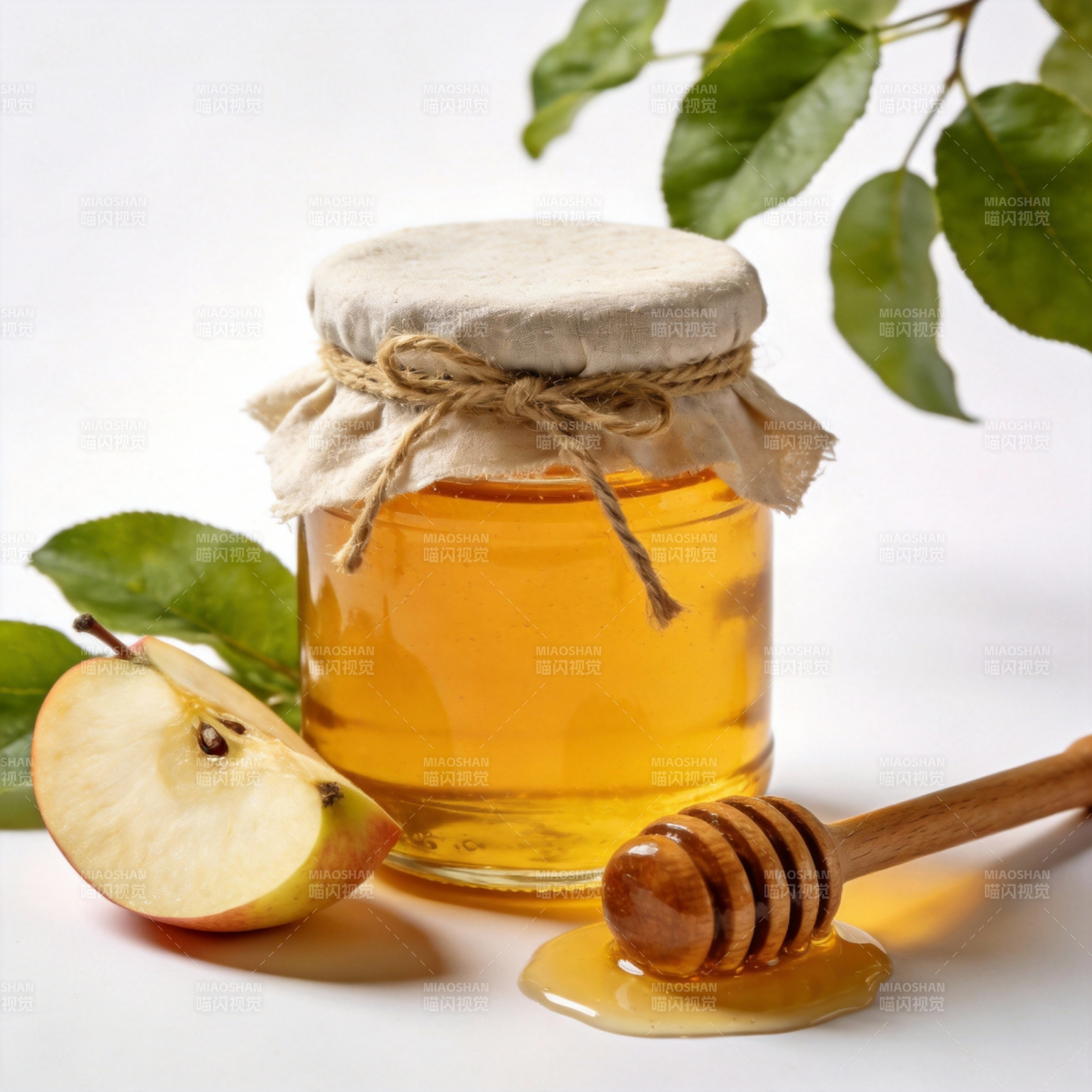 蜂蜜苹果静物图图片