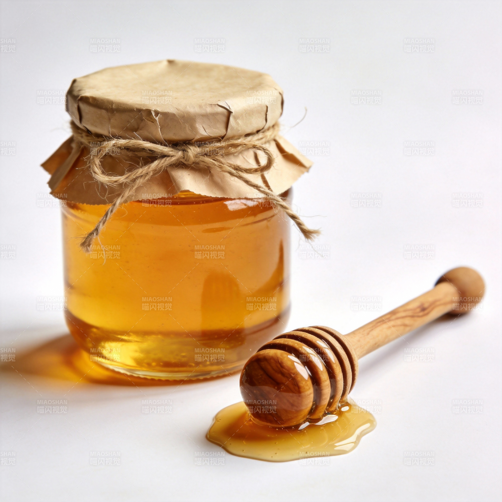 蜂蜜与木勺图片