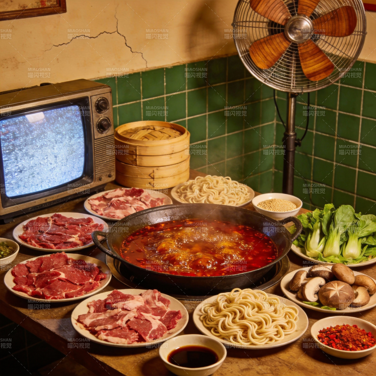 热气腾腾的火锅宴图片