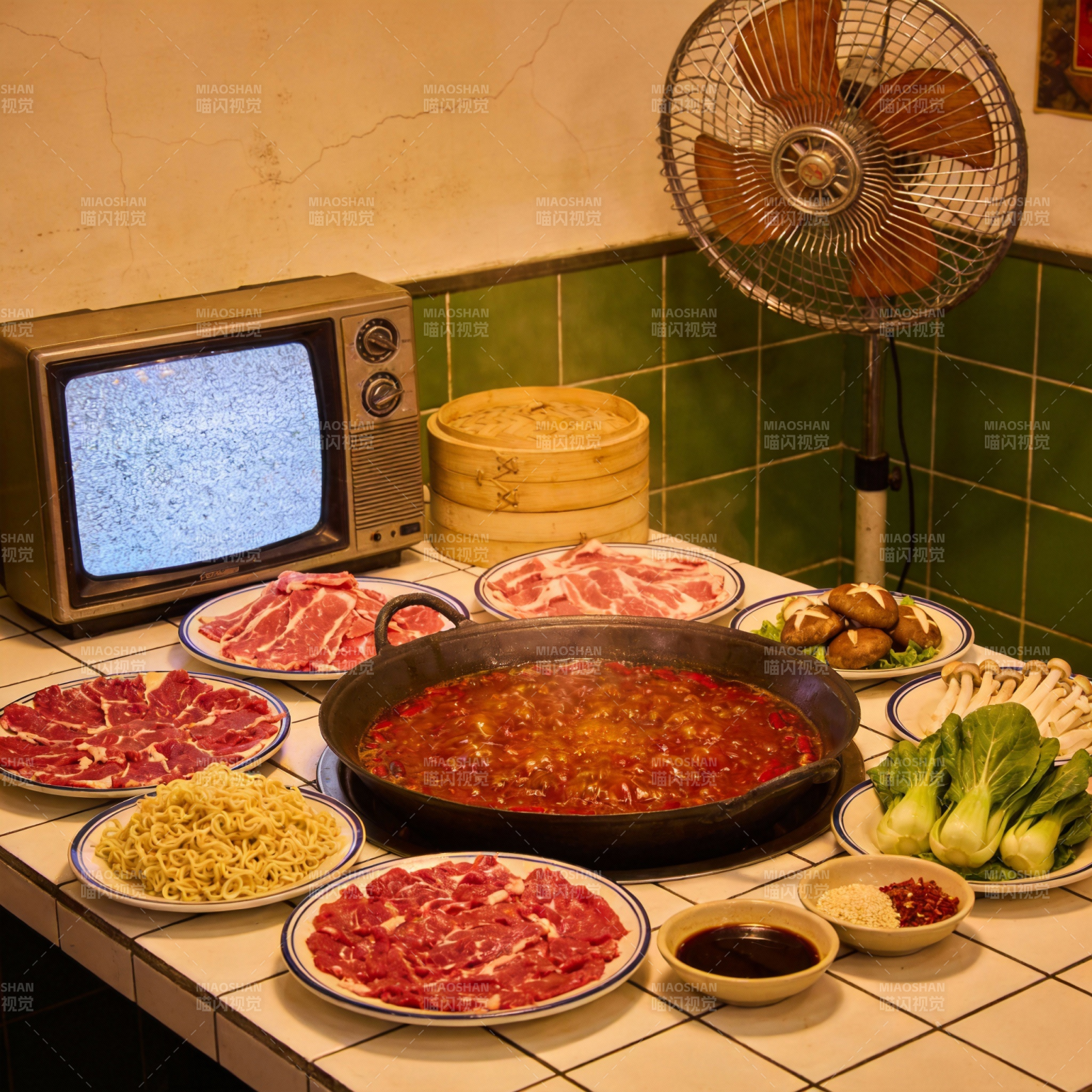 热气腾腾的火锅宴图片