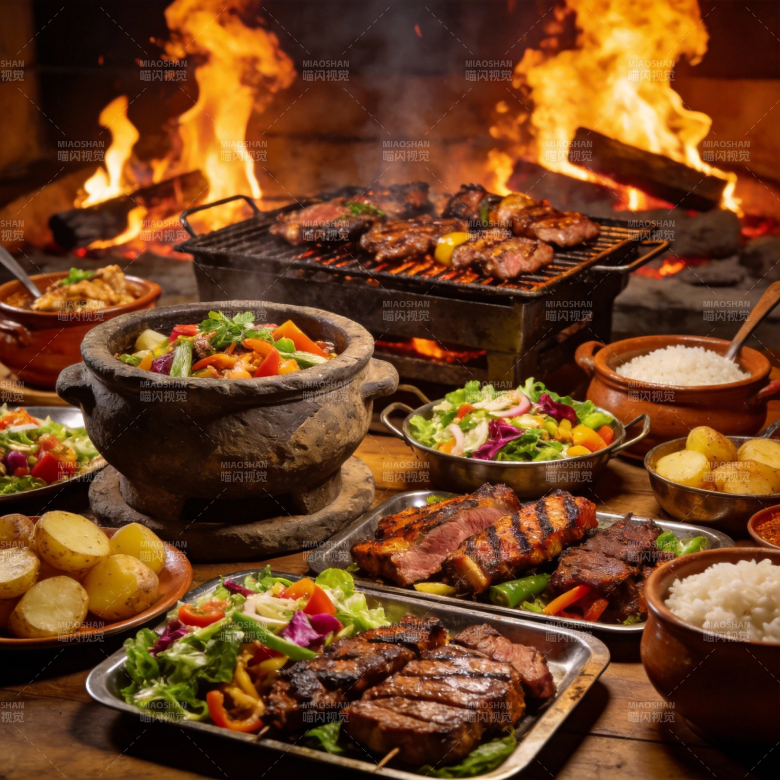 篝火烧烤盛宴图片