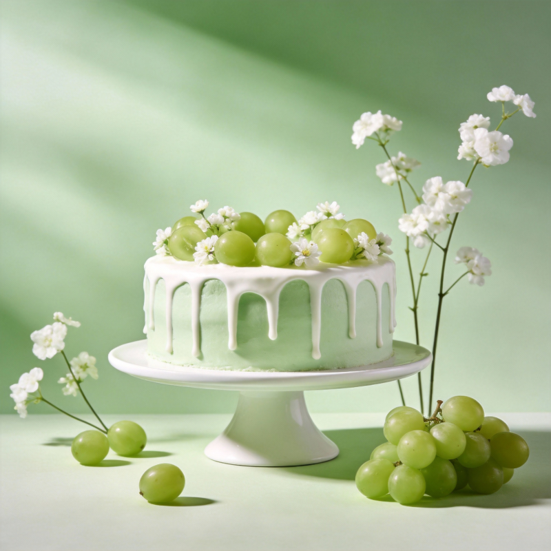 青葡萄奶油蛋糕图片