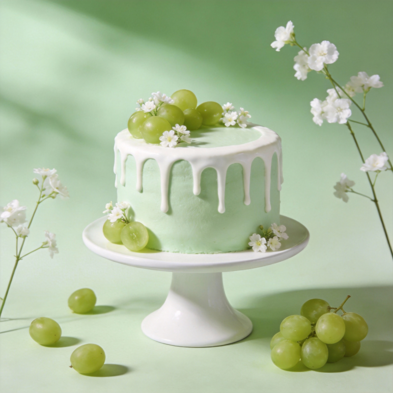 绿意盎然的蛋糕图片