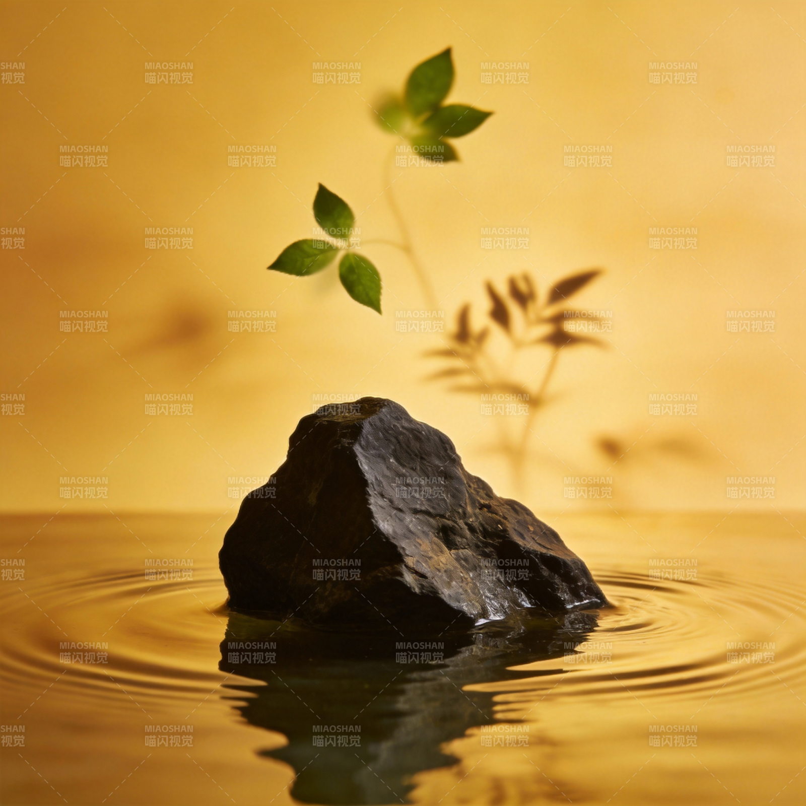 石上生绿 水波轻漾图片