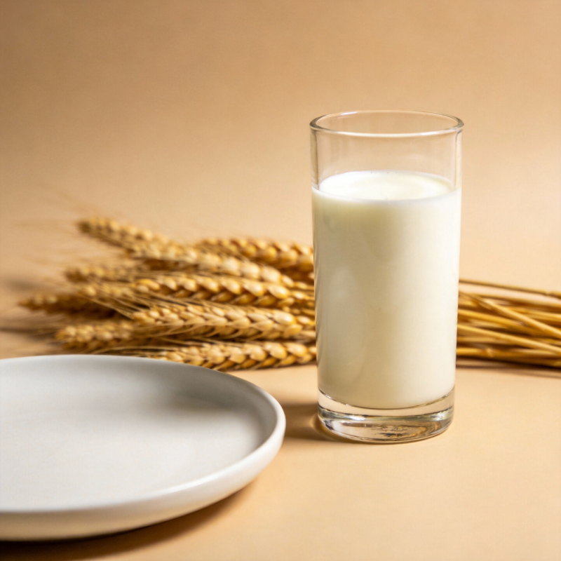 牛奶与麦穗静物图片