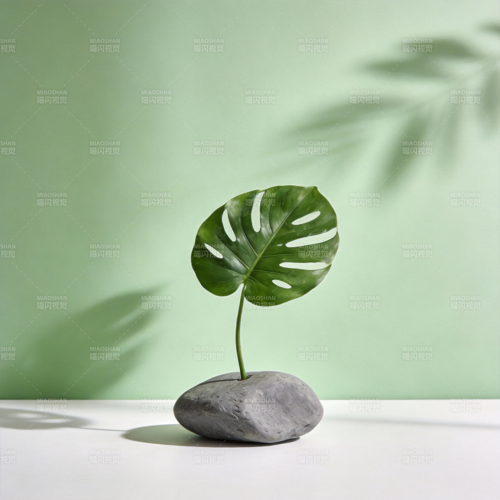 绿叶石上生图片