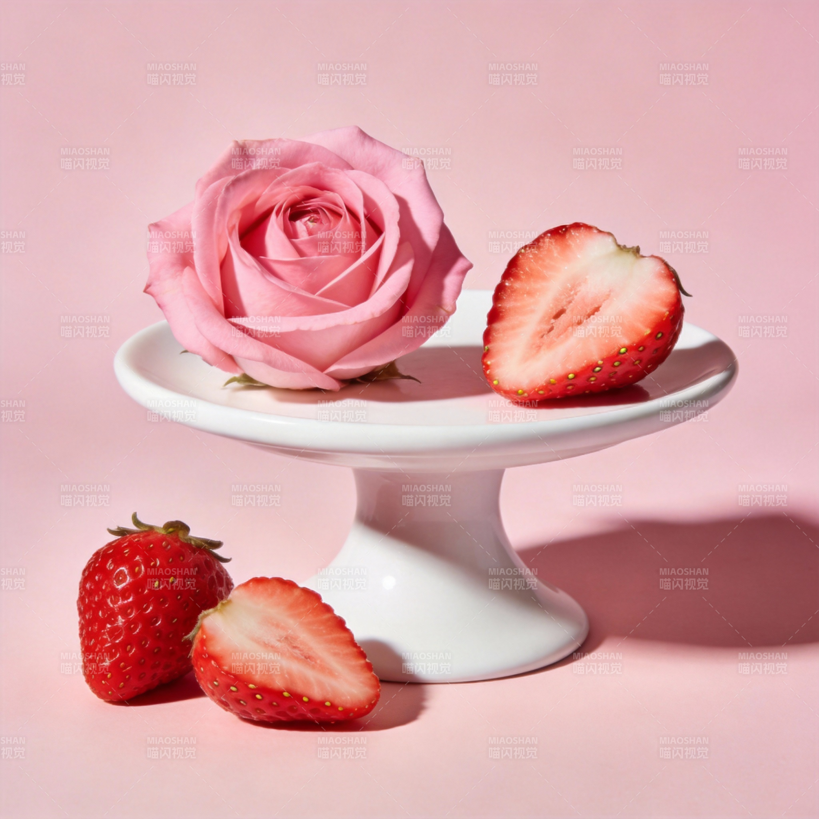 玫瑰与草莓的邂逅图片