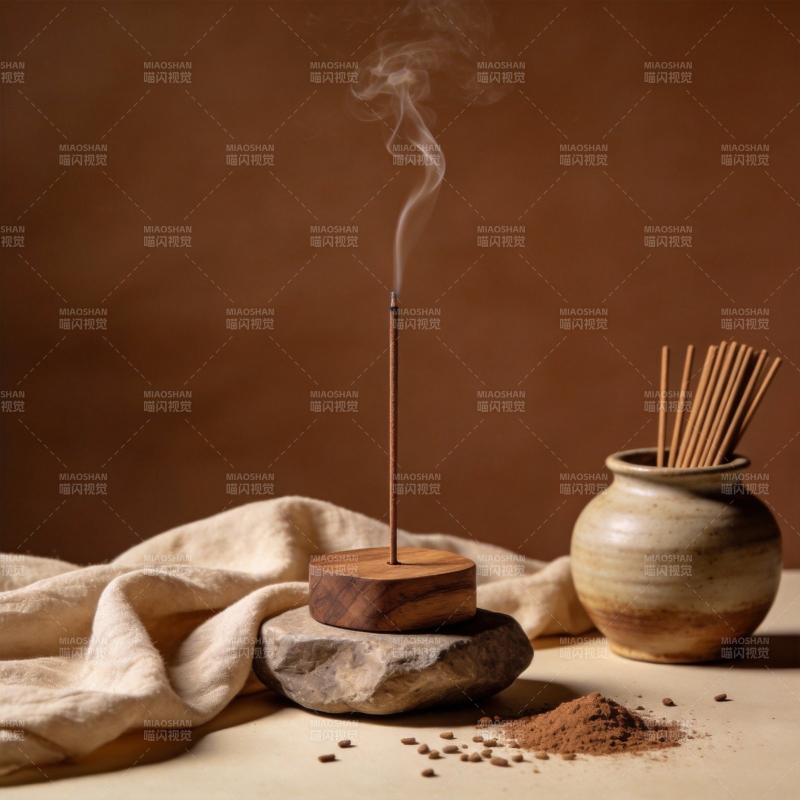 香烟袅袅 静谧时光图片